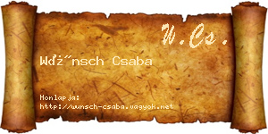 Wünsch Csaba névjegykártya